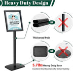 Mutualsign 3Pcs Heavy Duty Pedestal Sign Holder for Display, 8.5 x 11 inches Adjustable Floor Standing Sign Holder with Weighted Base ,Sign Stand for Indoor/Outdoor Advertising，Black
