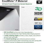 Elite Screens Manual Tab-Tension 3, 125-INCH with Extra 10" Drop, Pull Down Projector Screen Home Movie Gaming Presentations ISF Certified Premium CineWhite® P Material, MT125XWH3-E10