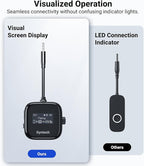 Syntech Airplane Bluetooth Transmitter Receiver 5.4 Adapter for 2 AirPods or Wireless Headphones, HD Display Low Latency 3.5mm AUX Jack Bluetooth Audio Adapter for Flying, TV, Car, Gym, Home Stereo