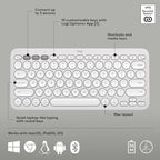 Logitech Pebble 2 Combo for Mac, Wireless Keyboard and Mouse, Slim, Quiet and Portable, Customizable, Bluetooth Mouse and Keyboard, Easy-Switch, for macOS, iPadOS - Tonal White