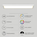 artika Skyshade 30″ LED Flat Panel Ceiling Light – 4,000 Lumens, RGB + Tunable White Smart Control (App • Remote • Wall Switch), Ultra-Slim Flush Mount for Kitchen • Living Room • Garage