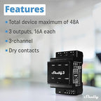 Shelly Pro 3 | Wi-Fi & LAN, 3-Channel Smart Relay | Home & Facility Automation | Compatible with Alexa & Google Home | iOS Android App | Lights Automation | Controller for Motorized Valve