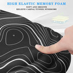 Mouse Pad Wrist Wrist Rest, Comfortable Memory Foam Wrist Rest, Non-Slip PU Base, Ergonomic Wrist Support and Arm Rests for Gaming, Office, Computer Use, Relieve Typing Pain (Black Line)