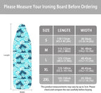 ZCFYGDX 15" x 50" Ironing Board Cover Scorch Resistant,Wear & Soil Resistant Covers, Easy Installation Elastic Edges 3 Fasteners,Lightweight & Breathable Coconut Tree Sailboat Print Size-L