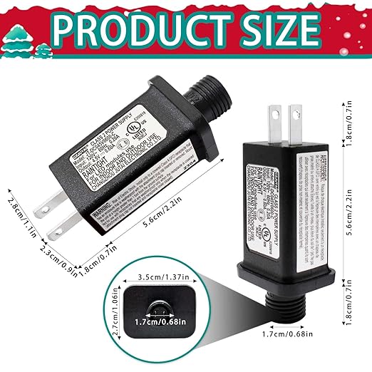 4.5V 0.6A Replacement LED Transformer Class 2 Power Supply Adapter Ip44 LED Light Controller Low Voltage Transformer for Halloween Christmas String Light Inflatable Decorations (4.5V2.7W 1PCS)