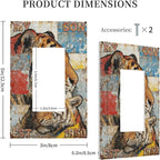 Bvtewkhz Tiger Vintage 1 Gang Single Rocker Decorative Outlet Covers Light Switch Plate Electrical Receptacle Switchplate For Bathroom Kitchen Bedroom