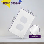 ENERLITES Screwless Duplex Wall Plates, Child Safe Receptacle Outlet Covers, Standard Size, 1-Gang 4.68"x 2.93", Unbreakable Polycarbonate Thermoplastic, UL Listed, SI8821-W-5PCS, Glossy, White
