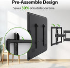 USX Mount Ultra Slim TV Wall Mount for 37-90 inch TVs, Low Profile Full Motion TV Mount with Swivel Articulating Dual Arms, Wall Bracket for Max VESA 600x400mm Holds 120lbs, Fits 16"/18"/24" Studs