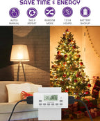 NEARPOW Digital Timer for Lamp with Dual Outlets, Programmable Timer in Door, Outlet Timers for Lights,10 On/Off Programs, 24-Hour and 7-Day Programmable Electric Plug Timers,3 Prong, 15A/1875W
