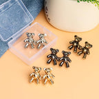 TOOVREN Cute Bear Button Pins for Jeans, No Sew and No Tools Instant Pant Waist Tightener, Adjustable Jean Buttons Pins for Loose Jeans 4 Sets Replacement Pant Clips for Waist Buckle