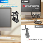 Khazylorr Monitor Stand for Headphones and Headsets, Adjustable Headphone Holder Hanger Hook Mount Strong Sticky on Monitor Space-Saving Desk Organizer, for Airpods Max and All Headphone