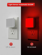 L LOHAS LED Red Night Lights Plug into Wall 6-Pack, 0.3W Plug in Night Light, Dusk to Dawn, Bright Nightlight Auto-On/Off, for Adults Kids Room Bedroom Bathroom Hallway Christmas, Non-Dim