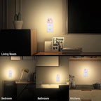 Axxitude Puppy Pug Chamomile Flowers Night Lights Plug into Wall for Girls Boys Room,Night Light LED Lamp Dusk to Dawn Sensor Round Lamp for Bedroom Bathroom Hallway Home Wall Decor Nightlight