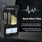 18650 Battery Charger, MIEKLALE 4 Bay Battery Charger with LCD Display Fast Charge for Rechargeable Batteries Li-ion 26650 18650 16340 10440 14500 20700,NI-MH NI-Cd AA AAA