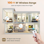 SURAIELEC Remote Control Outlet, Wireless Remote Light Switch, 100 FT, 15A/1875W, No Interference, Expandable Indoor Compact Side Outlet Plug for Lamps, Fans, Christmas Trees, Small Appliances