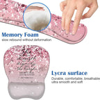 Ergonomic Mouse Pad Wrist Support and Keyboard Wrist Rest Set with Coasters, Non-Slip PU Base, Easy Typing & Pain Relief, Perfect for Home Office Working Studying, Bible Verses Proverbs 31:25