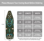 ZCFYGDX William Morris Ironing Board Cover Nylon Buckle Fastening Easy to Install Iron Decor Covers Standard with Elastic Edge Scorch Resistant Protective Covers for Iron Board 17x49 Vintage Print