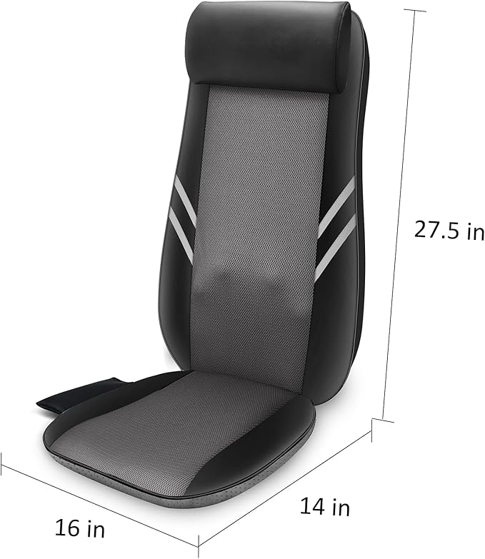 Snailax Back Massager with Heat,Shiatsu Massage Seat Cushion,8 Flexible Nodes for Full Back Massage Chair Pad,Chair Massager for Office,Gifts