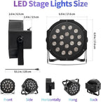 SmarketBuy Stage Lights with Sound Activated & DMX Control, 8 Pack 18x3 W LED Par Lights, Versatile DJ Light for Stage Uplighting, Wedding, Party Events, Clubs,Music Shows & Holiday Decorations