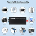 2500W Pure Sine Wave Inverter,1 USB Port 5v/3.4a,LCD Display&Remote Controller for Home, RV, Truck