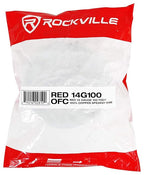 Rockville RED 14G100 14 Gauge 100 Ft Speaker Wire, 100% OFC Copper, Flexible PVC Jacket, Red Insulation, for Car Audio and Home Theater