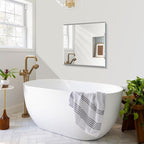 CILIBER Beveled Mirror, 24x24 inch Square Bathroom Mirrors for Wall, Upgraded Shatterproof Frameless Vanity Mirror Over Sink with Beveled Edge for Bathroom,Bedroom,Living Room and Entryway