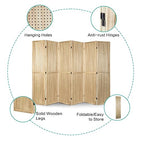Babion 6 Panel Pegboard Display, Pegboard Room Divider Freestanding Folding Privacy Screens Display Stand for Craft Shows (Natural)