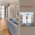 Bvtewkhz Wildflowers Flowers Floral Plants 2 Gang Double Rocker Wall Plate Cover Decorative Light Switch Covers Electrical Faceplate Switch Plates for Bathroom Kitchen Home