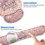Keyboard Wrist Rest + Mouse Pad Wrist Support Set with Coasters, Non-Slip PU Base Ergonomic Mousepad for Home Office Working Studying Easy Typing & Pain Relief, Bible Verse Philippians 4-13