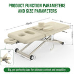 Electric Massage Table, Electric Lift Motor Height adjustable and Manual Backrest Adjustable Angle for Treatment/Medical Spa/Facial Bed/Beauty Bed/Massage Bed and More - 32 Wide x 75 Long - Beige Gray