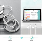 12 Pack Cable Clips, Znben Wire Organizer Holder Adhesive Cord Management Charger Wire Holder Clips for Desk, Home, Office, Car, Cubicle, Nightstand White