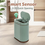 ELPHECO Bathroom Trash Can with Automatic Lid 2 Gallon Sensor Trash Bin, Smart Garbage Can IPX5 Waterproof Trash Bin, Small Slim Trash Can, Motion Sensor Wastebasket for Office, Kitchen, Sage Green
