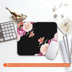 Armanza Square Mouse Pad Pretty Peony Flower, Personalized Premium-Textured Custom Mouse Mat Design, Washable Mousepad Cloth, Non-Slip Rubber Base Computer Mouse Pads for Wireless Mouse
