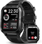 AMAZTIM Smart Watch, 60 Days Extra-Long Battery, 50M Waterproof, Rugged Military Bluetooth Call(Answer/Dial Calls), 1.85" Ultra Large HD Display, AI Voice Assistant, Compatible for Android and iOS