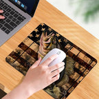 Wooden American Flag Fish Square Mouse pad, Texture, Waterproof, Anti Slip Rubber Base, Computer Mouse pad, Laptop Mouse pad