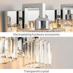 FDPBY Modern Bathroom Vanity Light 3-Lights Chrome Crystal Wall Lamp Bathroom Modern Crystal Vanity Lighting