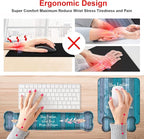 Keyboard Wrist Rest and Mouse Pad Wrist Support Set, Inspirational Quote Stay Positive Work Hard and Make It Happen Non-Slip Rubber PU Base for Home Office Working Studying Easy Typing & Pain Relief