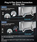 FOPO 14" Laptop Screen Extender, FHD 1200P IPS Monitor Extender, Just 1 Cable for 3 Screens Quad Monitor, Triple Extender for 12"-17.3" Laptops, Compatible with Windows 10/11 and Mac M1/M2/M3