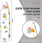 Extra Thick Ironing Board Cover and Pad, 15x54 Ironing Board Cover, Resist Scorching and Staining,Elastic Edges,Art of Life Iron Sew Laundry Watercolor