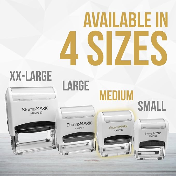 for Deposit Only Customized Office Self Inking Stamp - 4-Lines - Medium - Choose from 15 Ink Colors