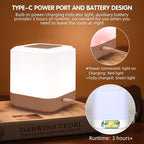 LIPKAHH Touch Lamp for Nightstand,Speech Control Bedside Lamp Touch Control for Bedrooms,Smart Rechargeable Night Light,Eye Caring Battery Dimmable Night Lamp for Nursery Kids & Adult