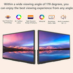 Viyivwine Portable Monitor Touchscreen, 15.6''Laptop Screen Extender, FHD IPS Touch Screen, Travel Monitor with Kickstand & Speaker, HDMI USB C External Monitors for Laptop Phone Computer Xbox Switch