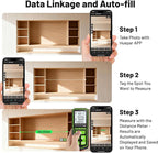 Huepar 330Ft Green Laser Measurement Tool with APP Control, Rechargeable Bluetooth Distance Meter ±1/16" High Accuracy, Angle Sensor, Multiple Modes, IP54 Waterproof Durable for Home & Construction