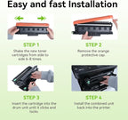 swiss toner Compatible TN830XL TN830 TN830 XL TN-830 TN-830XL Toner Cartridges Replacement for Brother DCP-L2640DW HL-L2460DW L2480DW MFC-L2820DW XL HL-L2405W HL-L2400D 2465DW Printer, 4 Pack Black