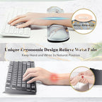 Gimars 17.3'' Extended Keyboard Wrist Rest Pad with 63D High-Density, Firm Memory Foam, Anti-Slip Rubber Base and Ergonomic Design for Typing Pain Relief,Office,Gaming,Computer, Laptop,Cloud Gray Gold