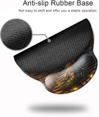 Ergonomic Mouse Pad with Wrist Support,Mouse Pad with Wrist Rest,Relieve Wrist Pain Mousepad Non-Slip Rubber Base,Mouse Pads for Desk,Computers,Laptop,Office,Home,Accessories Library Tree