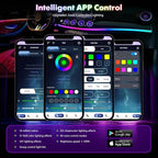New Version Dreamcolor Acrylic Car Interior Lights 22 in 1 RGB LED Strip Lights APP Control Zoned Control System 252 Color Modes DIY Fiber Optic Ambient Lighting Kits Music Car Neon Lights