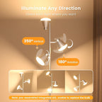 SIBRILLE 36W LED Tree Floor Lamp, Dimmable Tall Standing Lamp with Remote & Touch Control, 4 Color Temperatures Bright Floor Lamp, 3 Rotatable Light Modern Floor Lamps for Living Room Bedroom Office