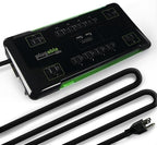 Plugable Surge Protector Power Strip with USB and 12 AC Outlets, Built-in 10.5W 2-Port USB Charger for Android, Apple iOS, and Windows Mobile Devices, 25 Foot Extension Cord