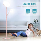 marctronic Pink Floor Lamp, 42W 4000LM Super Bright LED Room Lamp with Adjustable Reading Light,Dimmable Modern Standing Lamp with Remote & Touch Control for Room Bedroom Office Floor Light